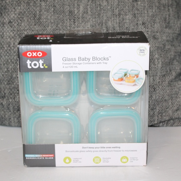 Oxo Kitchen Oxo Tot Glass Baby Blocks Set Of 4 Sz 4oz Poshmark
